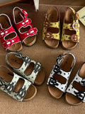 Polka Dot Double Buckle Platform Sandals