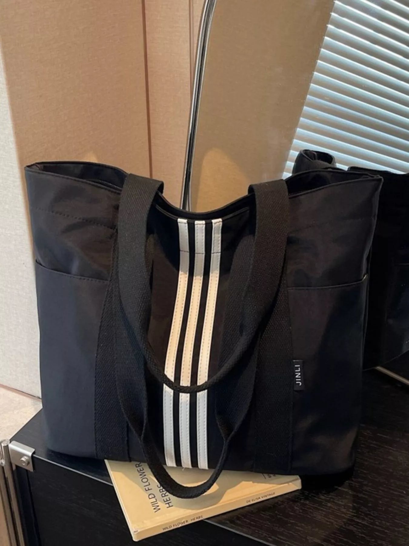 Lightweight Striped Tote Bag