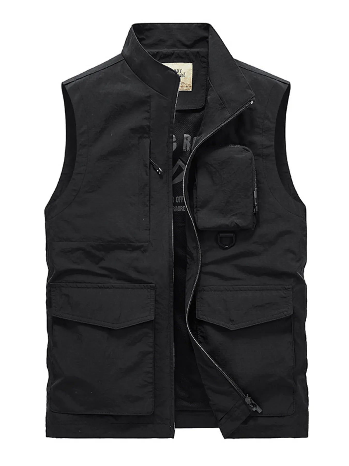 Men's Plus Size Multi-Pocket Zip Up Vest