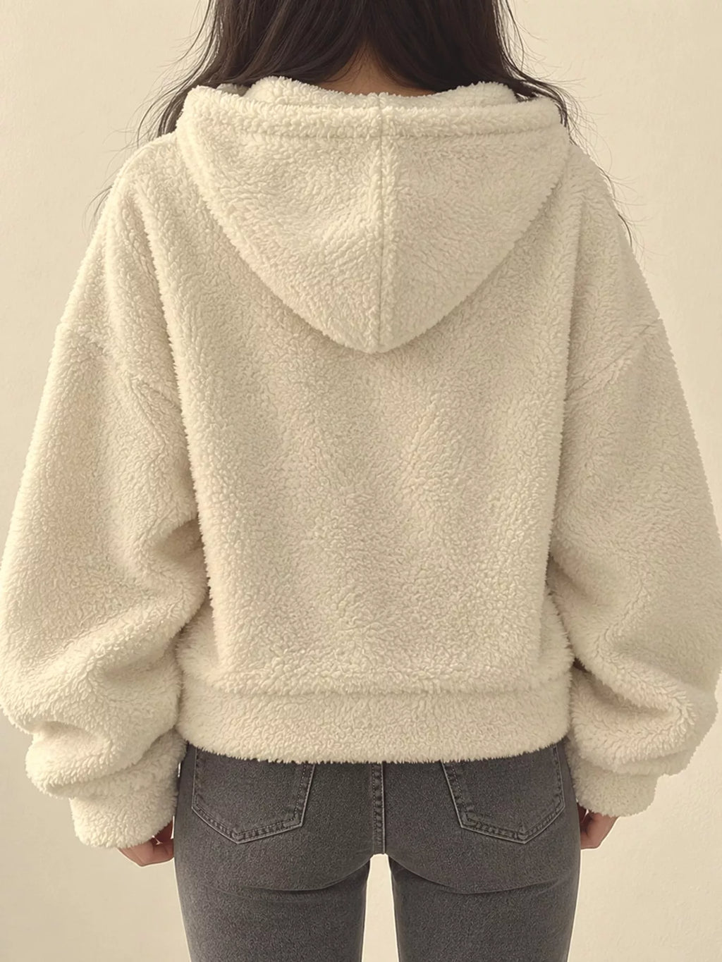 Oversized Sherpa Zip-Up Hoodie