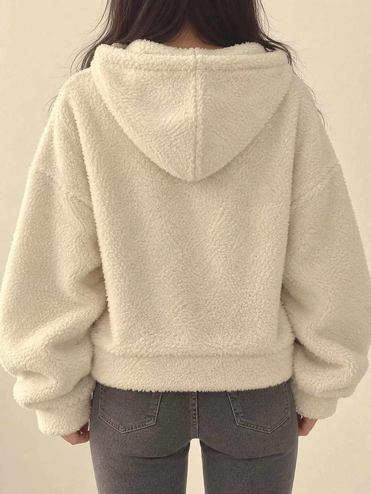 Oversized Sherpa Zip-Up Hoodie
