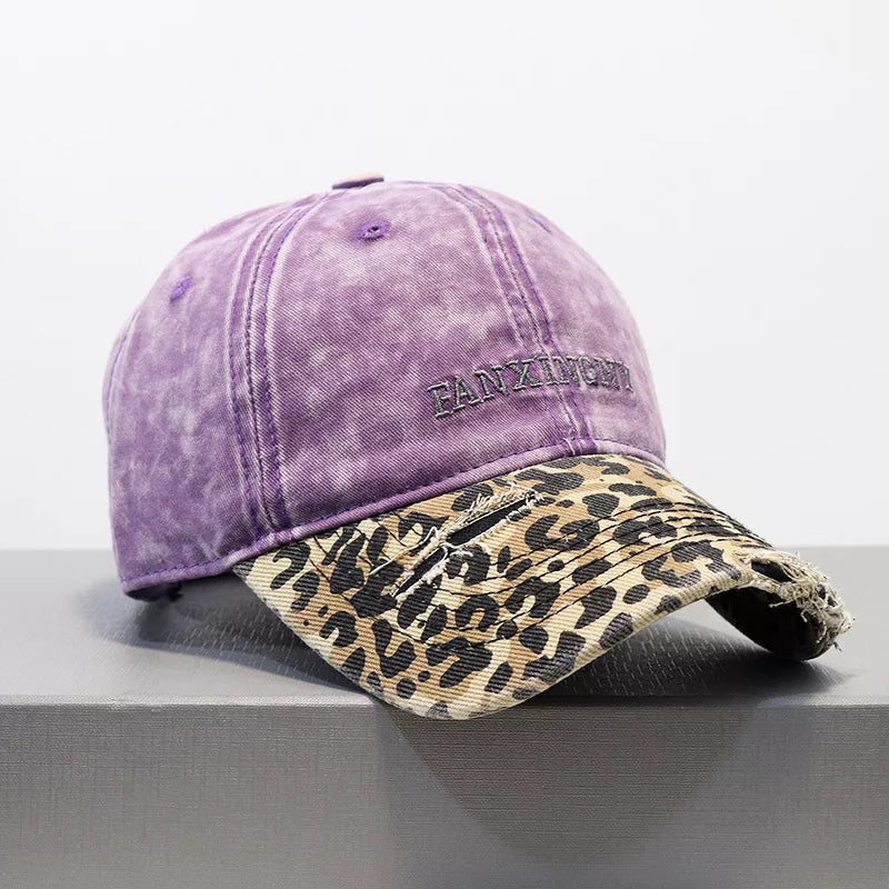 Distressed Leopard Baseball Cap