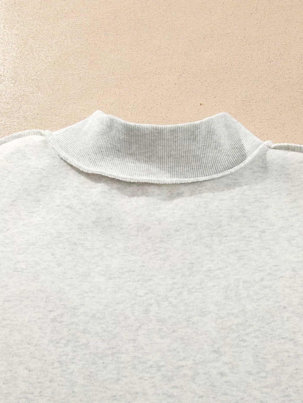 MERRY Embroidered Letter High Neck Tunic Pullover Sweatshirt
