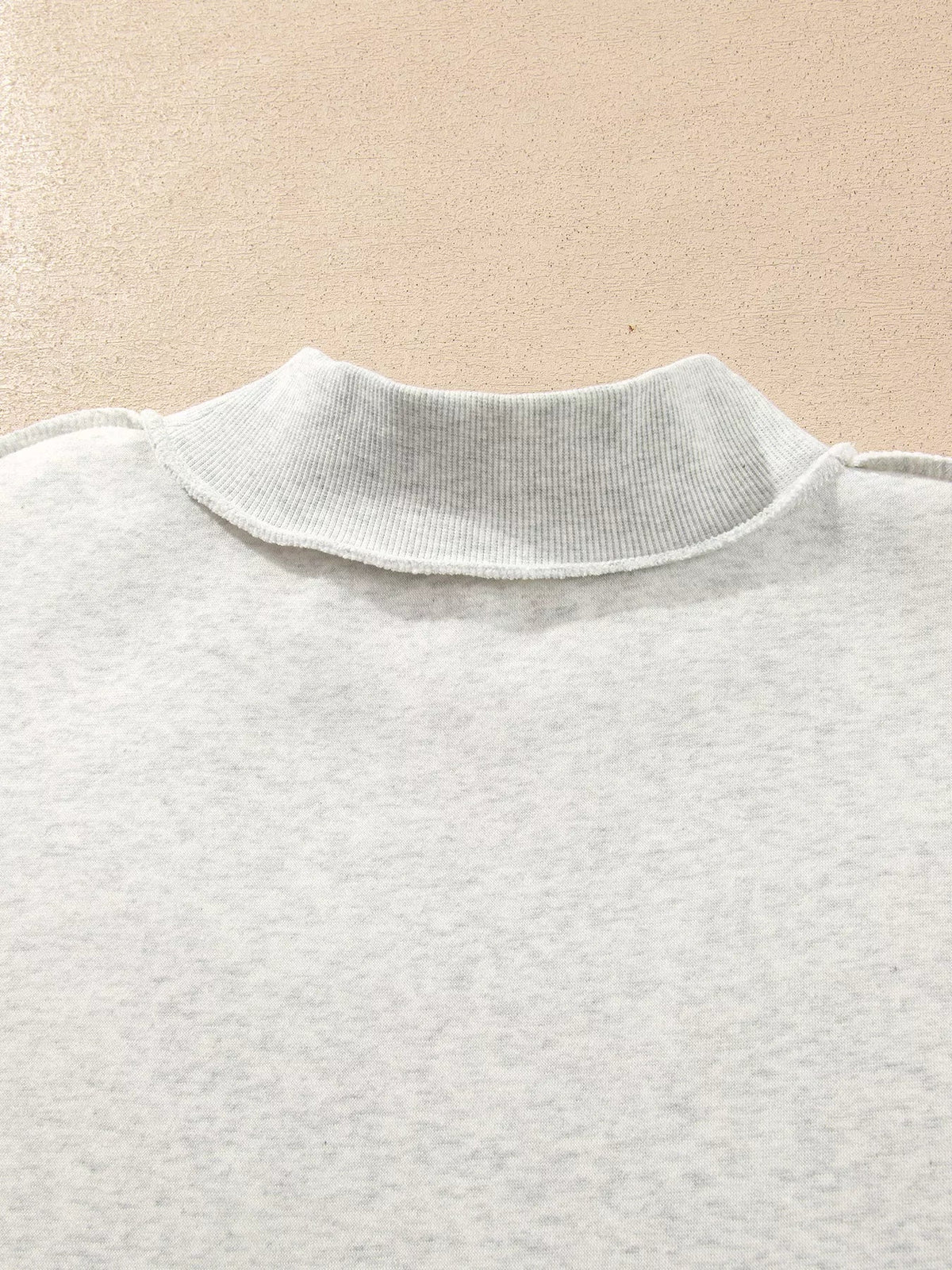 MERRY Embroidered Letter High Neck Tunic Pullover Sweatshirt