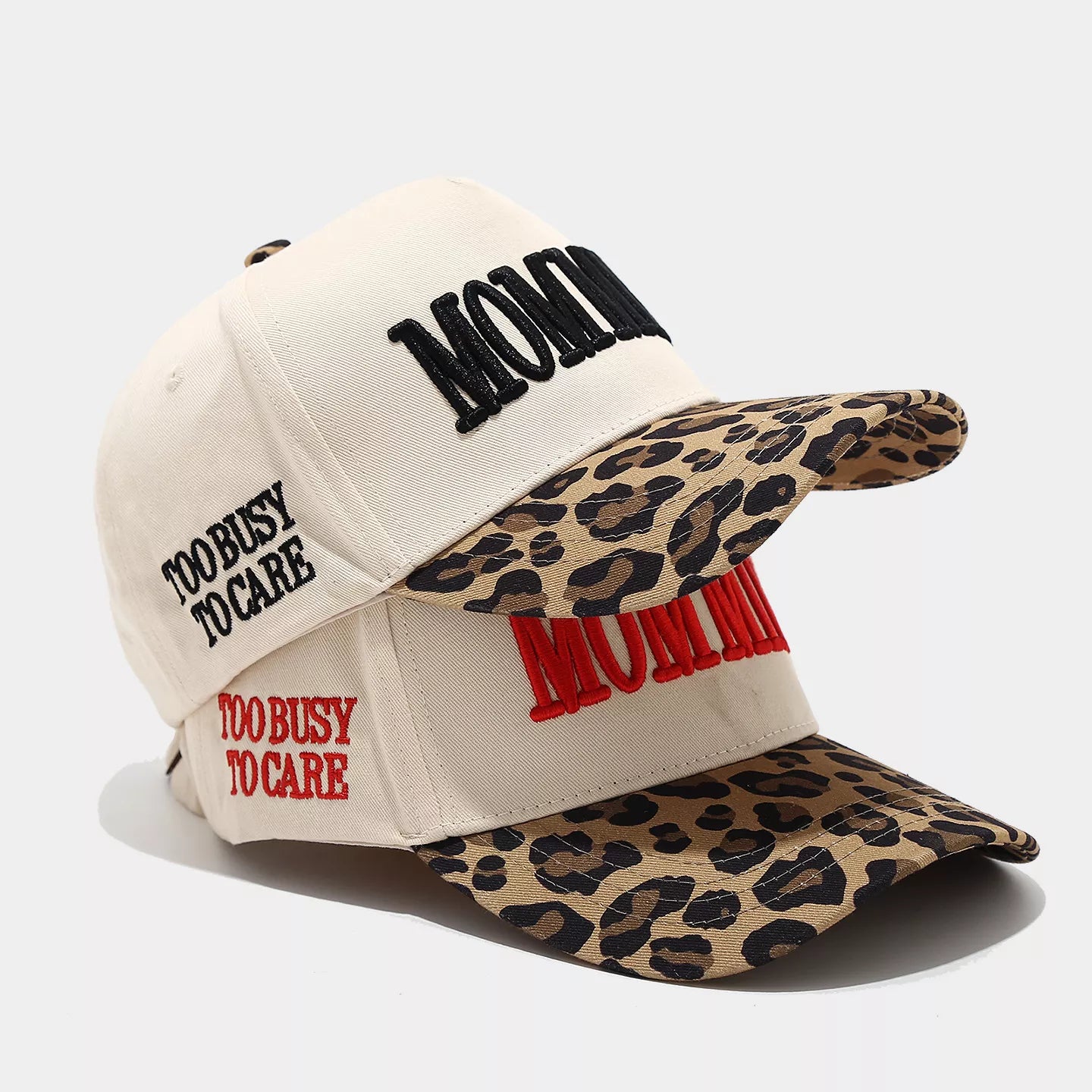 Leopard Embroidered Slogan Baseball Cap