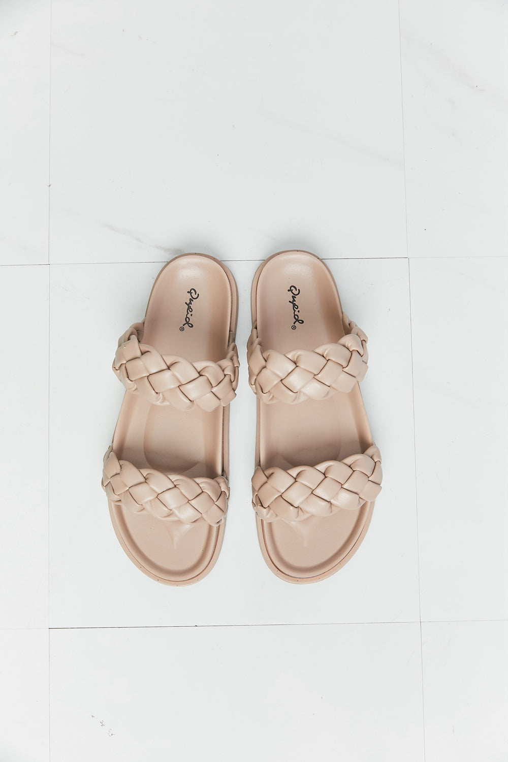 Qupid Braided Open Toe Slippers