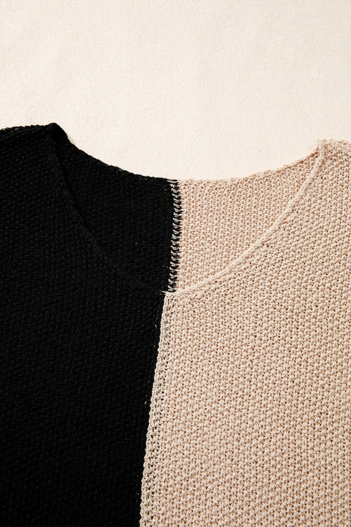 Colorblock Knit V-Neck Sweater