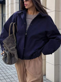 Snap Down Dropped Shoulder Jacket