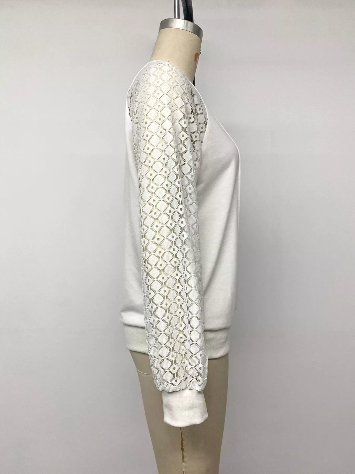 Lace Raglan Sleeve Sweatshirt