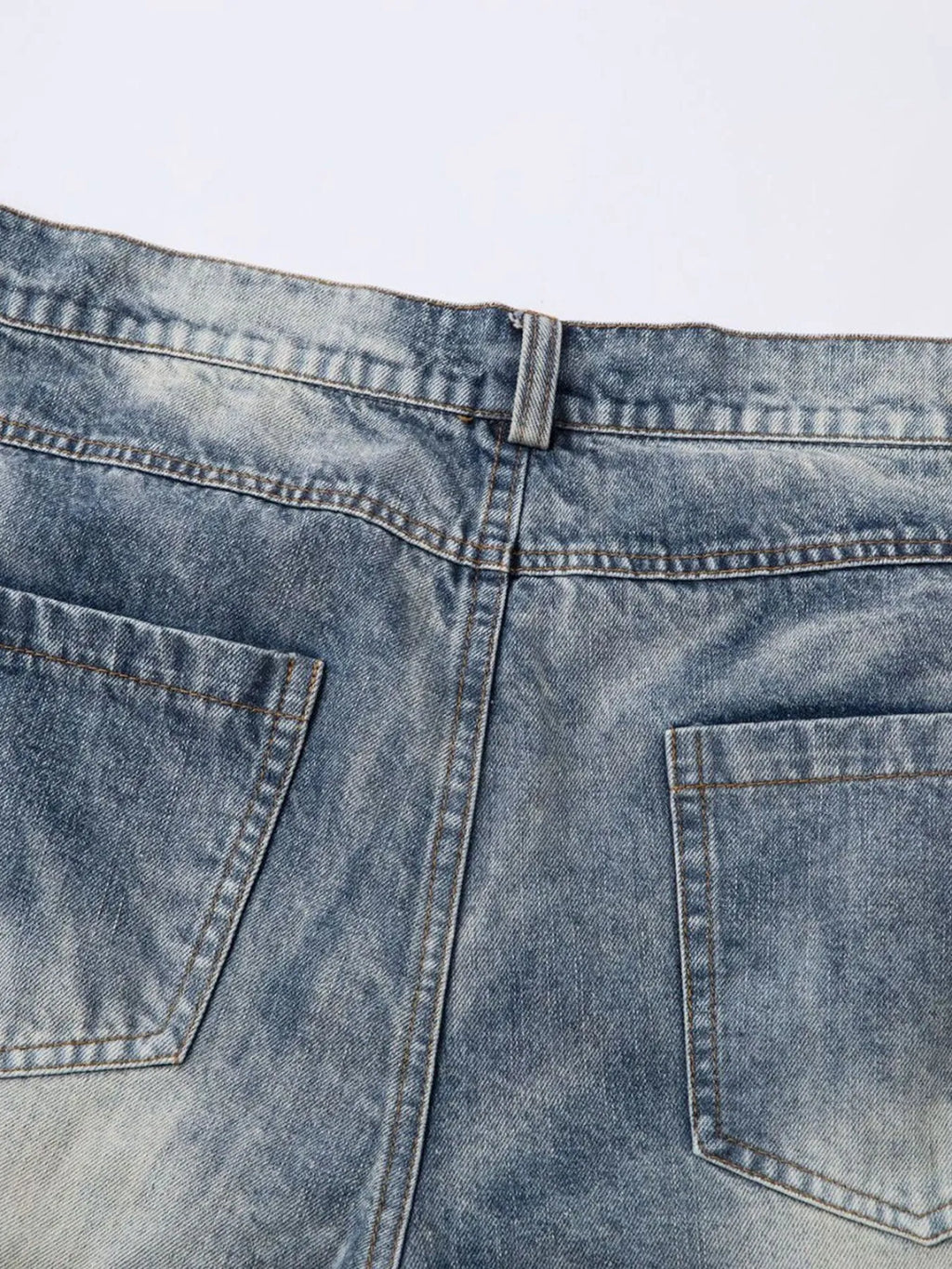 Men's Ruched Wide Leg Jeans