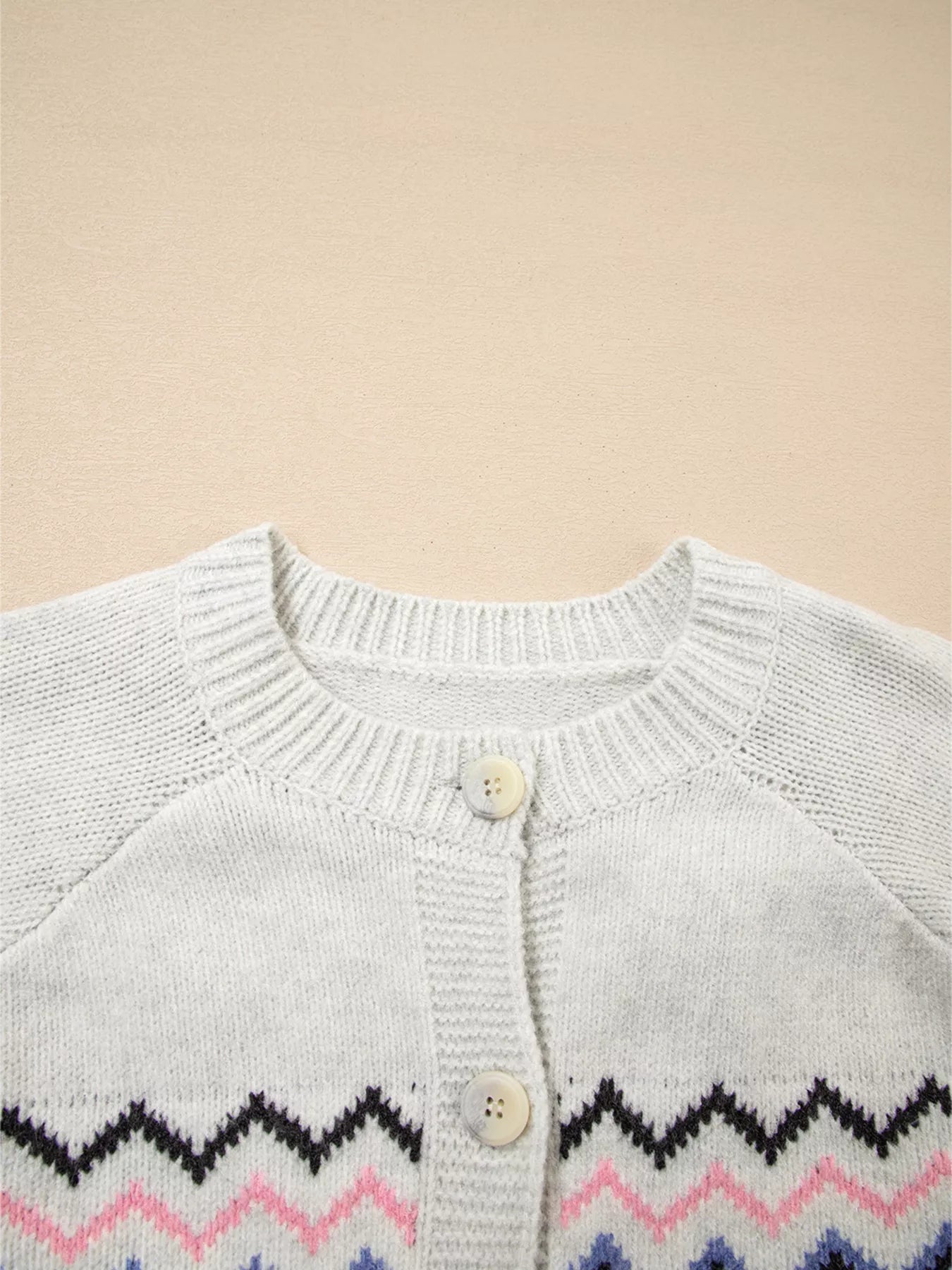 Stripe Geometric Button Up Sweater Cardigan