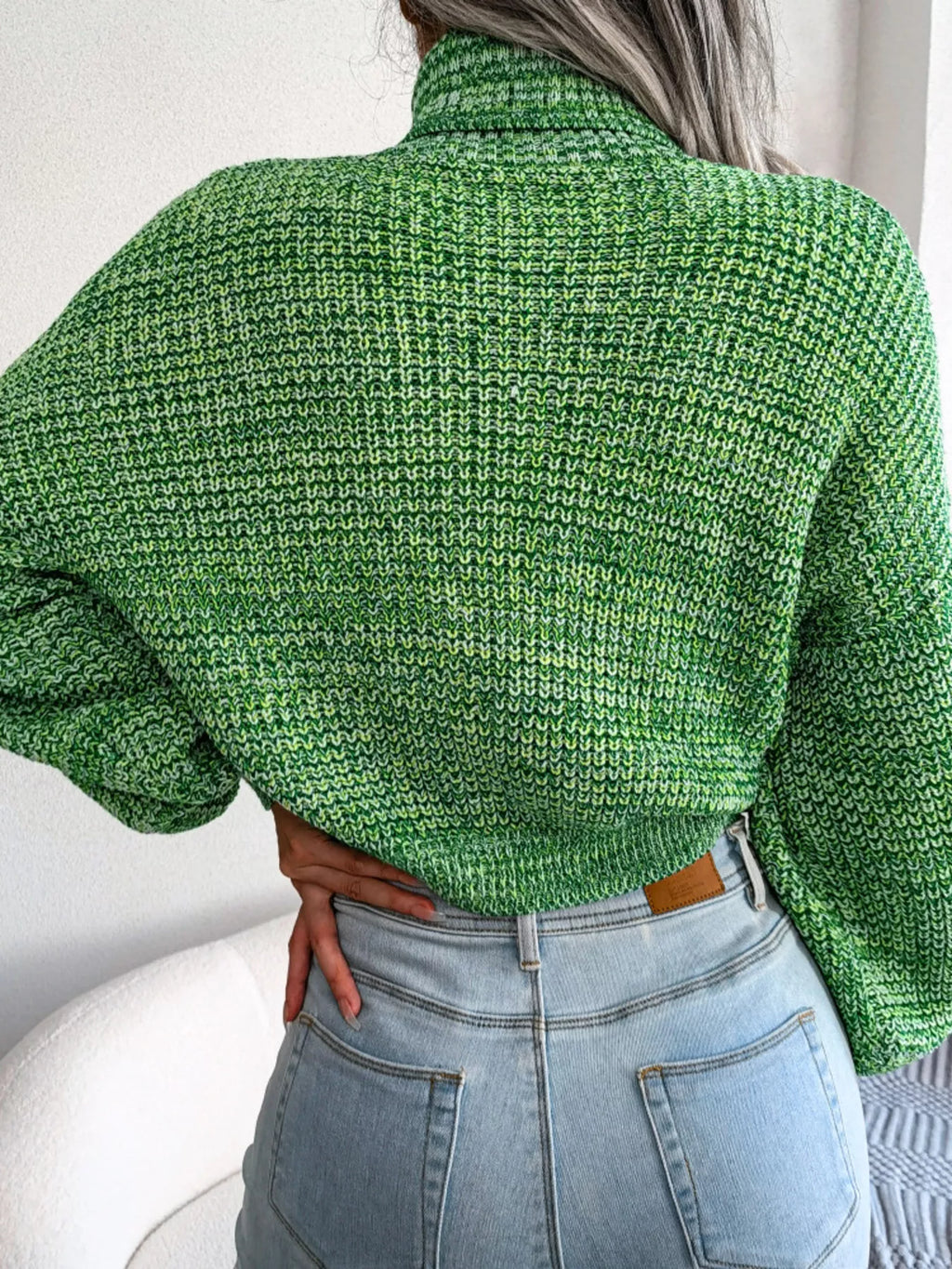 Turtleneck Dropped Shoulder Sweater
