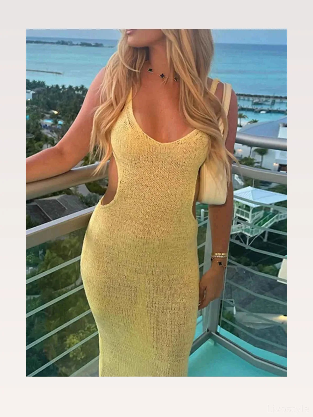 Backless Cutout Scoop Neck Cover-Up Dress