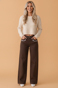 Western Arrow Embroidered Button Fly Straight Leg Jeans