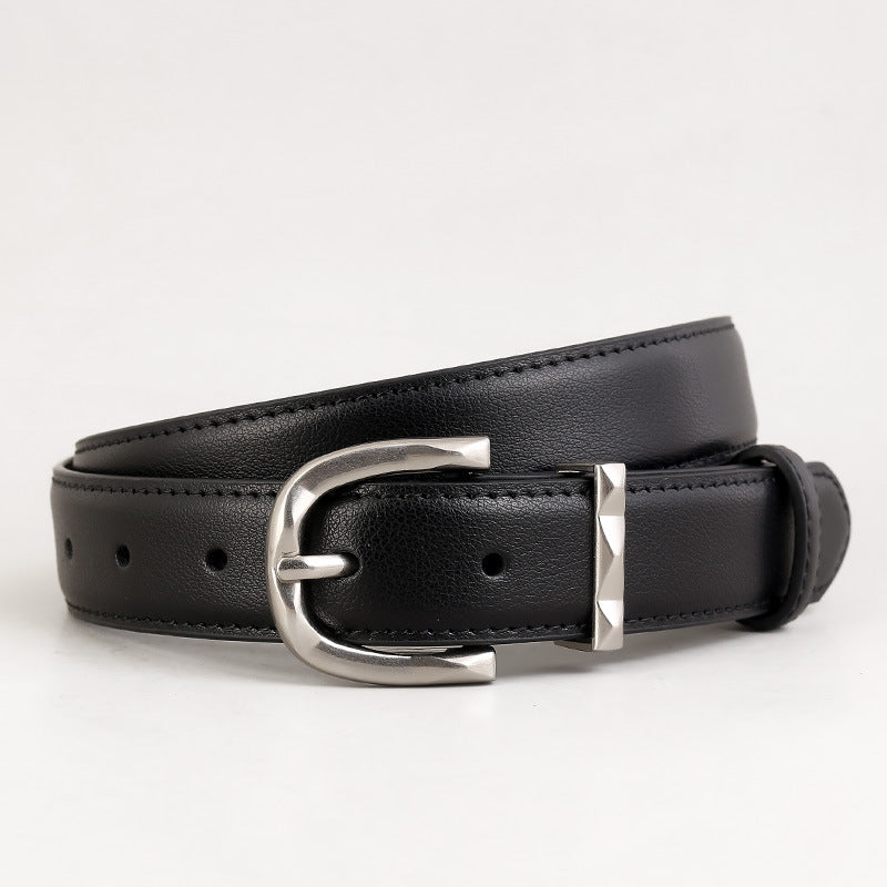 Classic Leather Skinny Belt