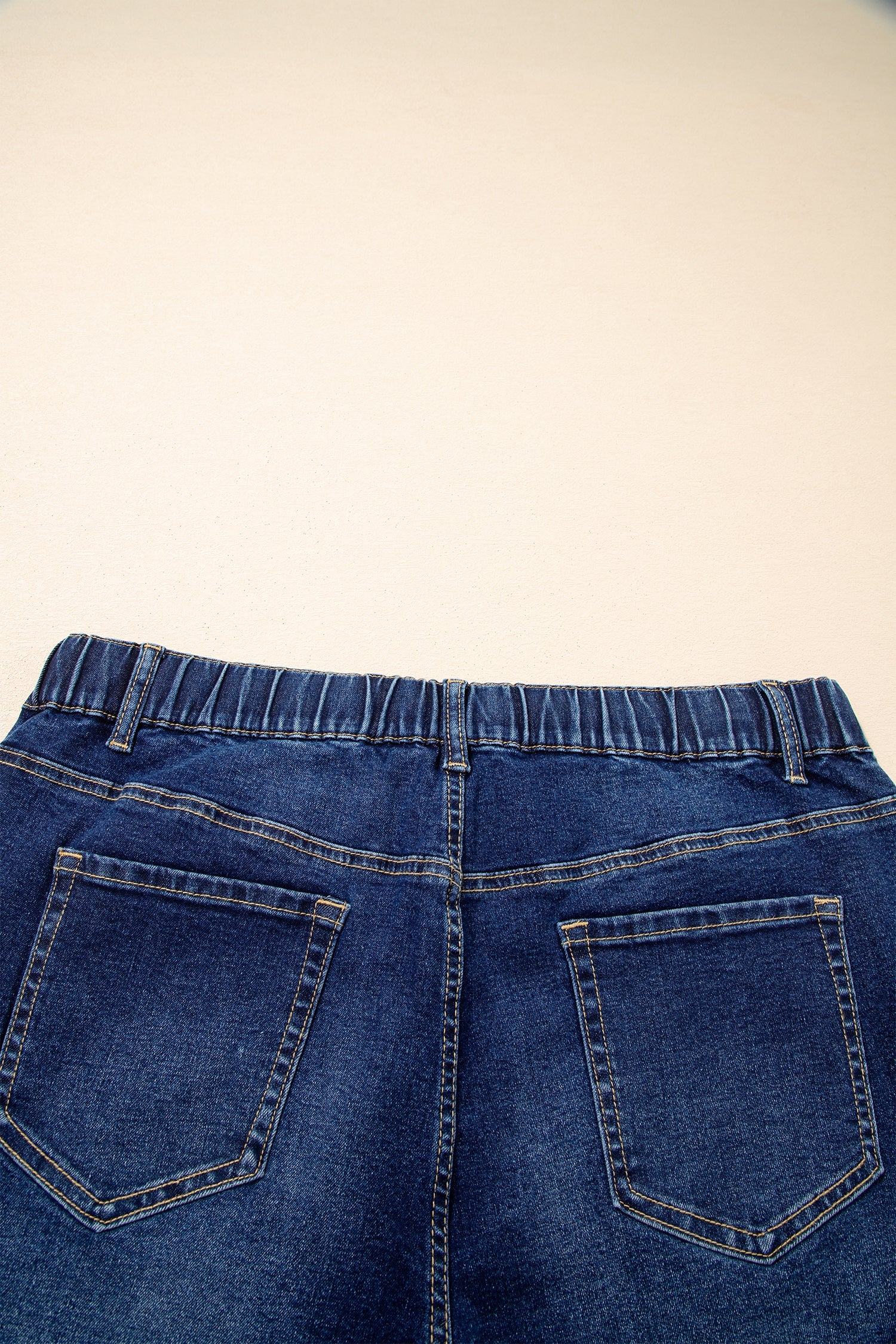 Blue Acid Wash Contrast Lace-up Plus Size Jeans