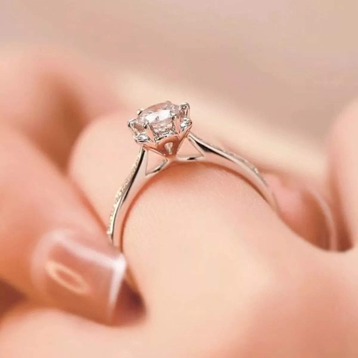 1 Carat 925 Sterling Silver Moissanite Ring