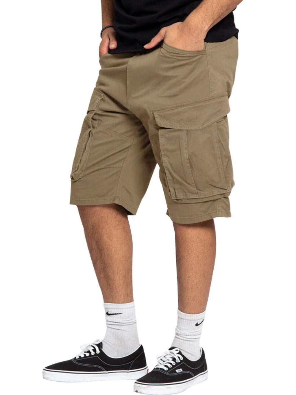 Men's Full Size Cargo Shorts with Multiple Pockets Plus Size