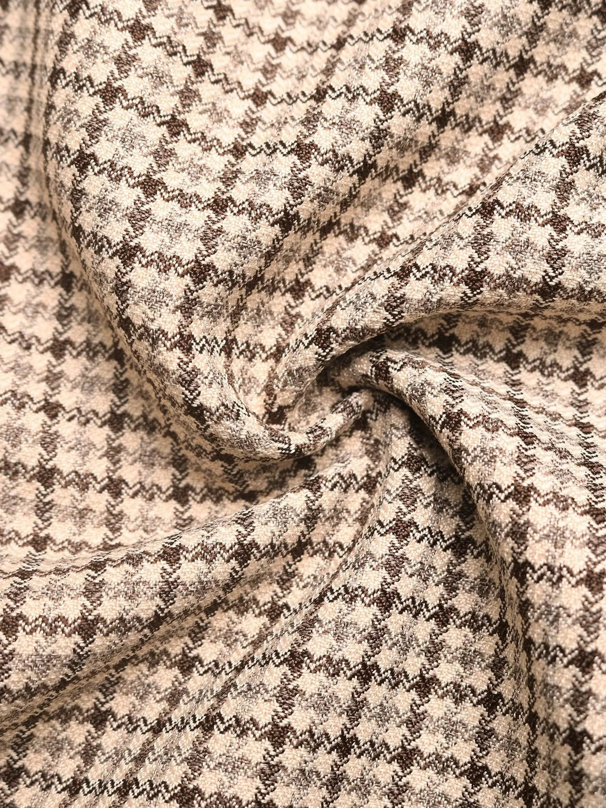 Plaid Zip Up Long Sleeve Jacket with Pockets – Brown