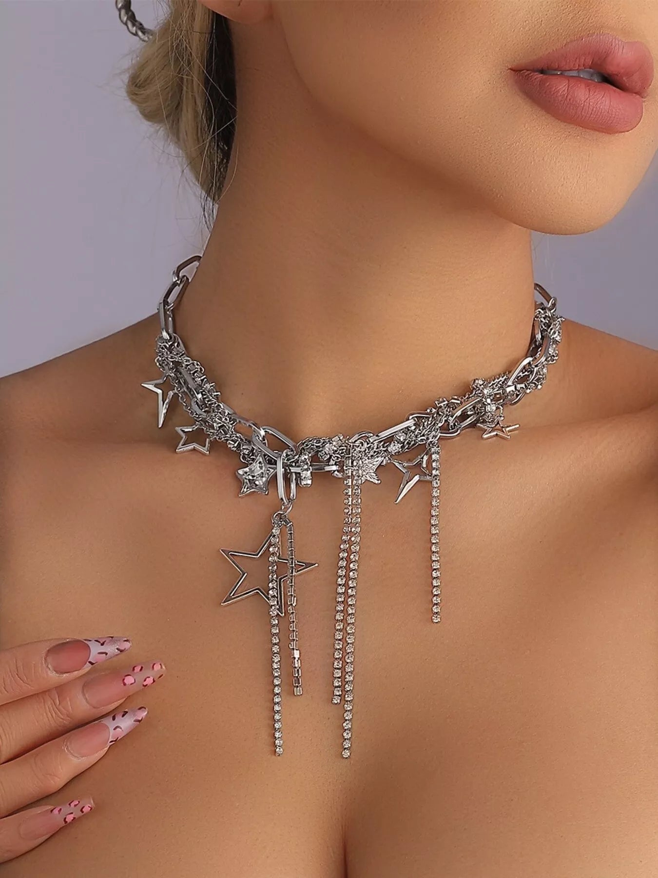 Chunky Chain Star Tassel Necklace