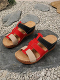 Contrast Cutout Open Toe Sandals