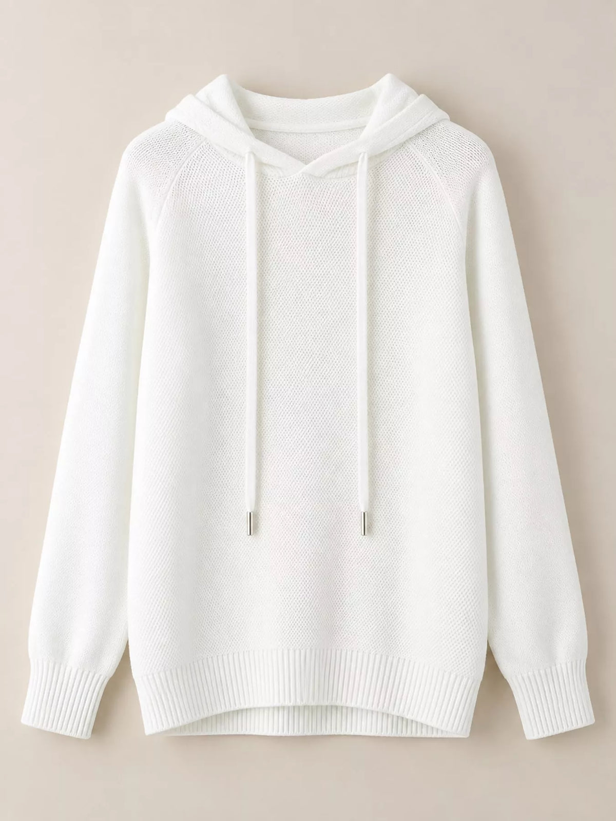 Drawstring Long Sleeve Hooded Knit Sweater