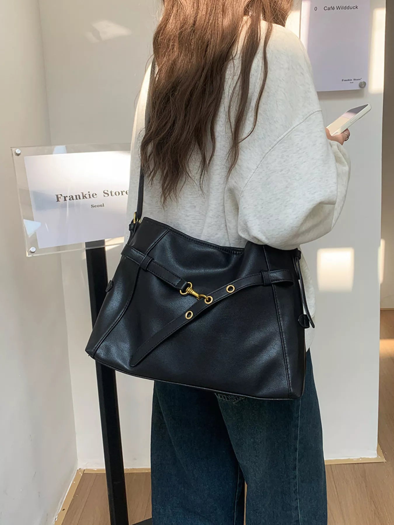 Buckle Decor Tote Bag