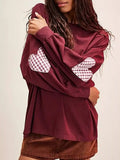 Heart Patch Long Sleeve Sweatshirt