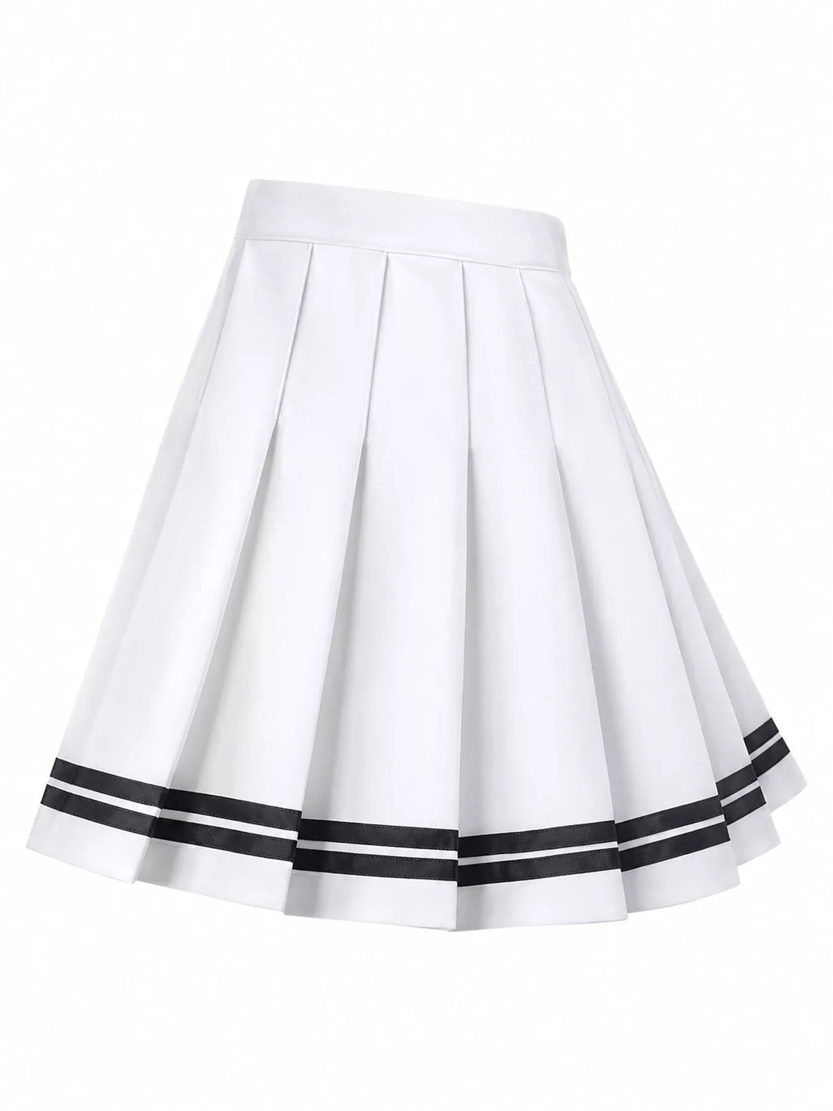 Pleated Striped Skirt