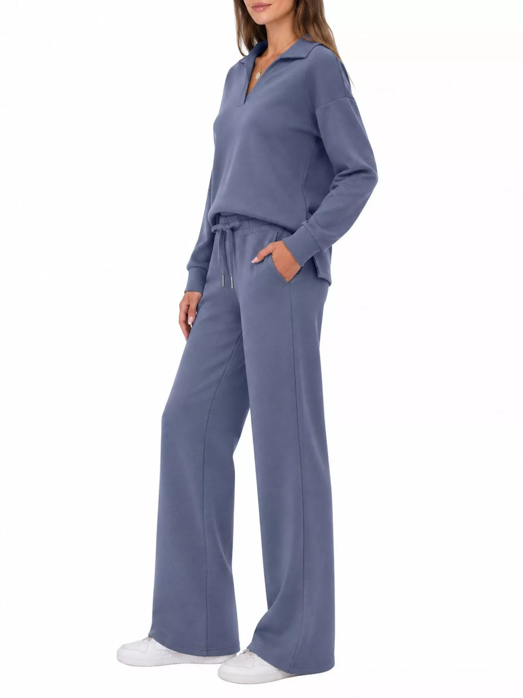 Dropped Shoulder Top and Pants Set