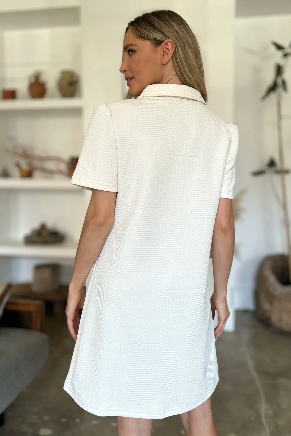 Texture Short Sleeve Dress