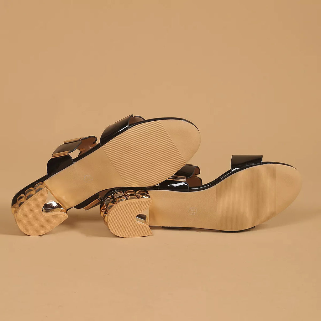 Open Toe Block Heels Sandals