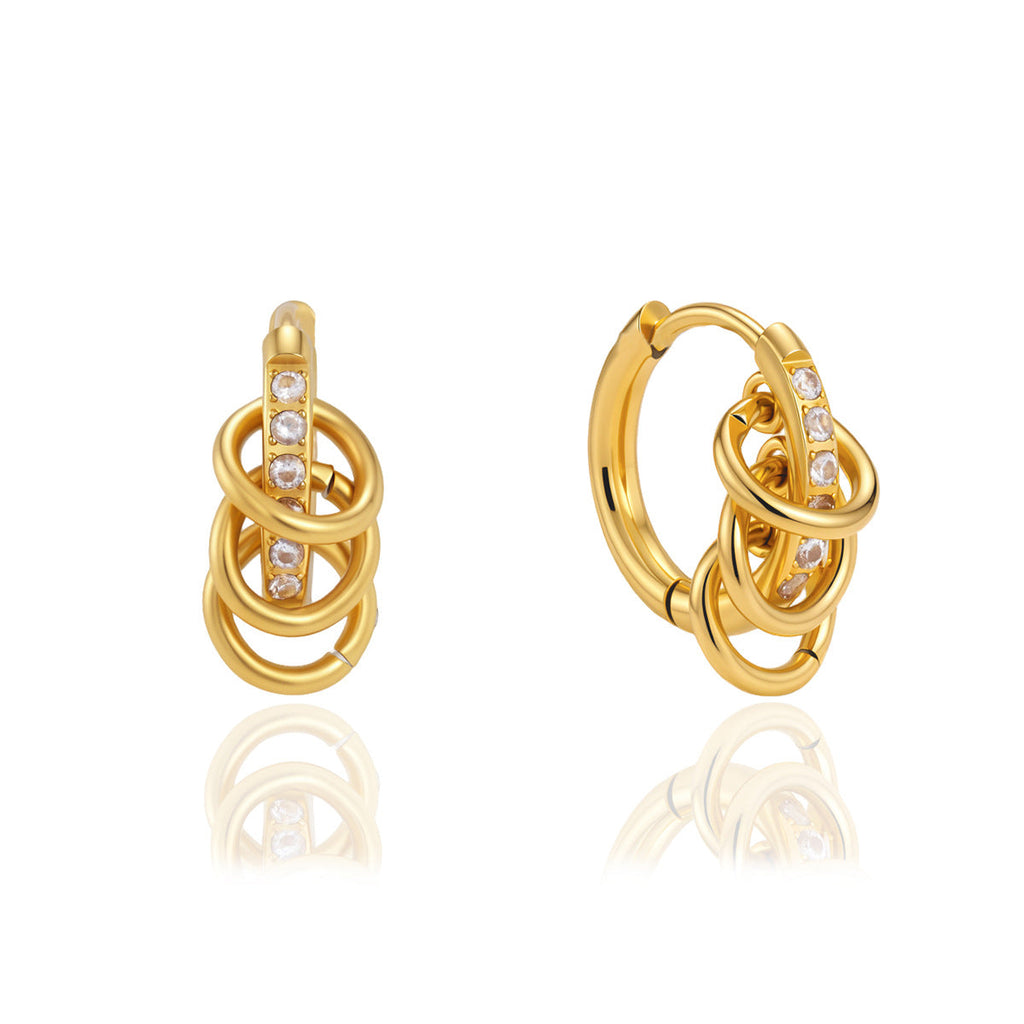 Triple Circle Drop Earrings