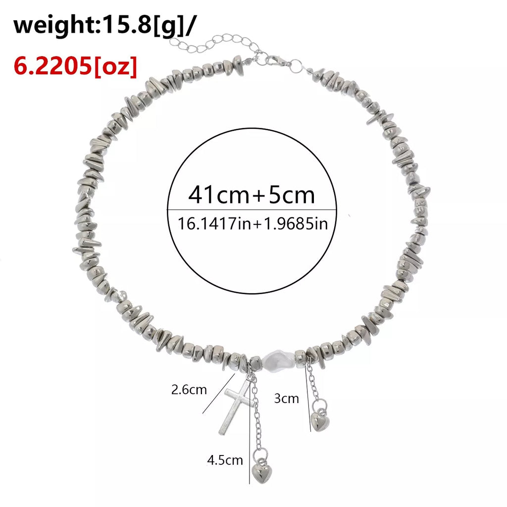 Chunky Chain Cross Pendant Necklace