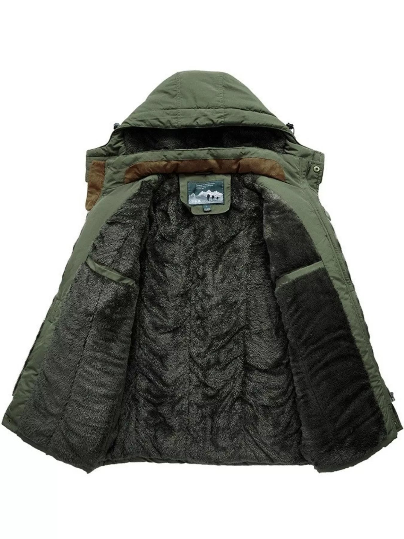 Men's Plus Size Winter Zip Up Hooded Parka Jacket
