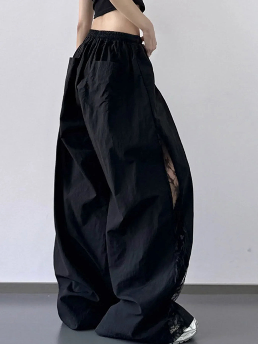 Elastic Waist Wide-Leg Pants