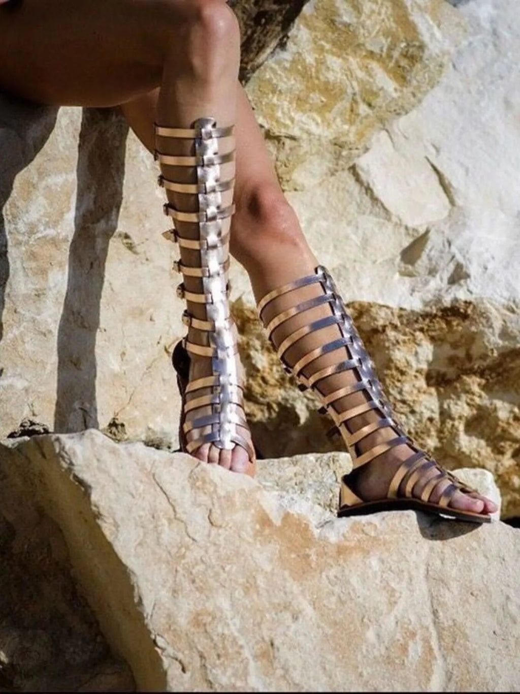 Strappy Sandals with Multiple Buckles