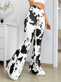 Cow Print Flared Pants