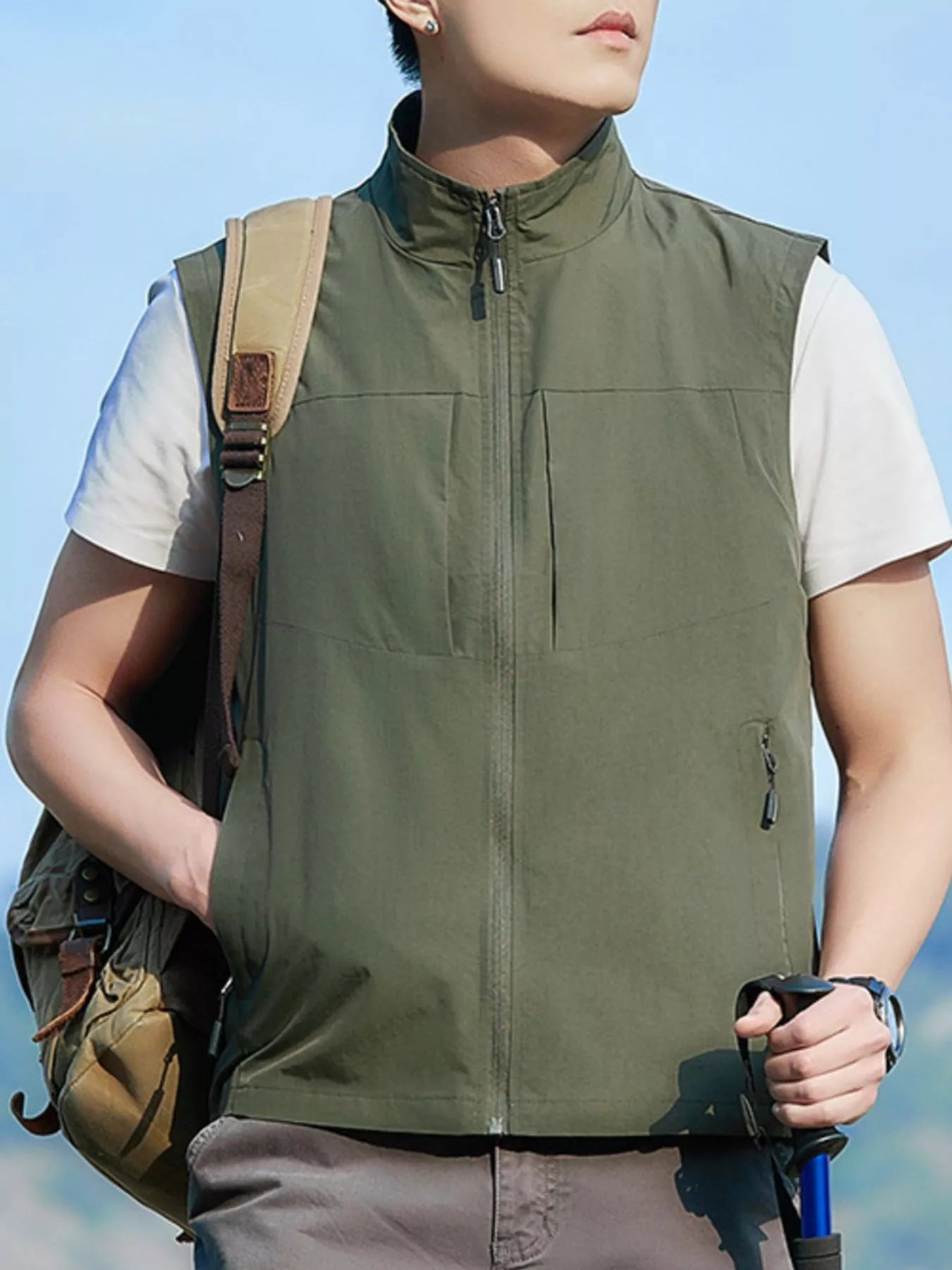 Men's Plus Size Lightweight Zip Up Vest