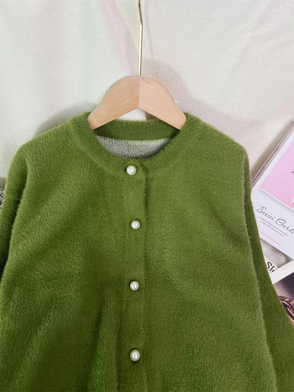 Fuzzy Knit Button Down Cardigan