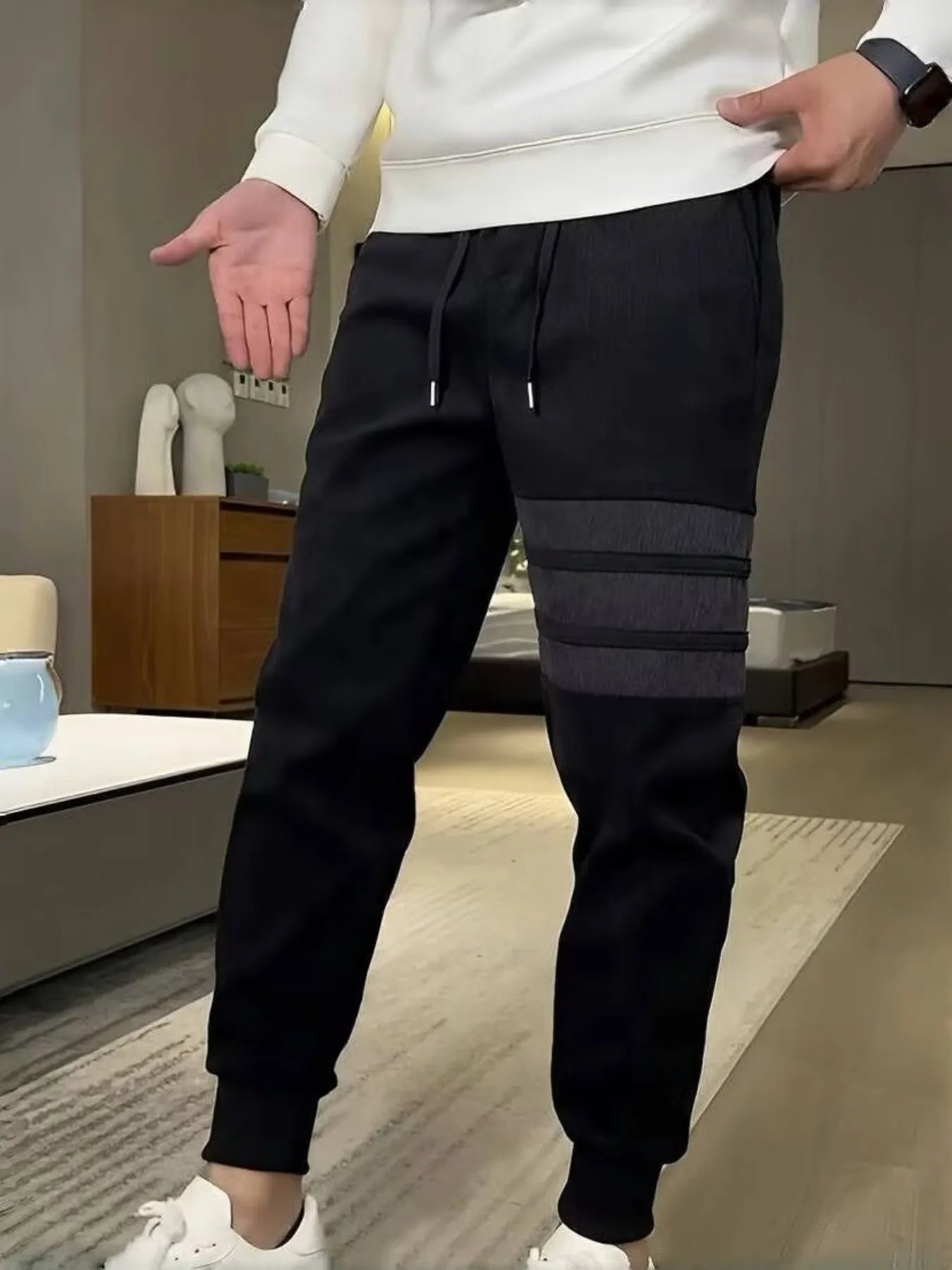 Men's Plus Size Drawstring Slim-Fit Joggers