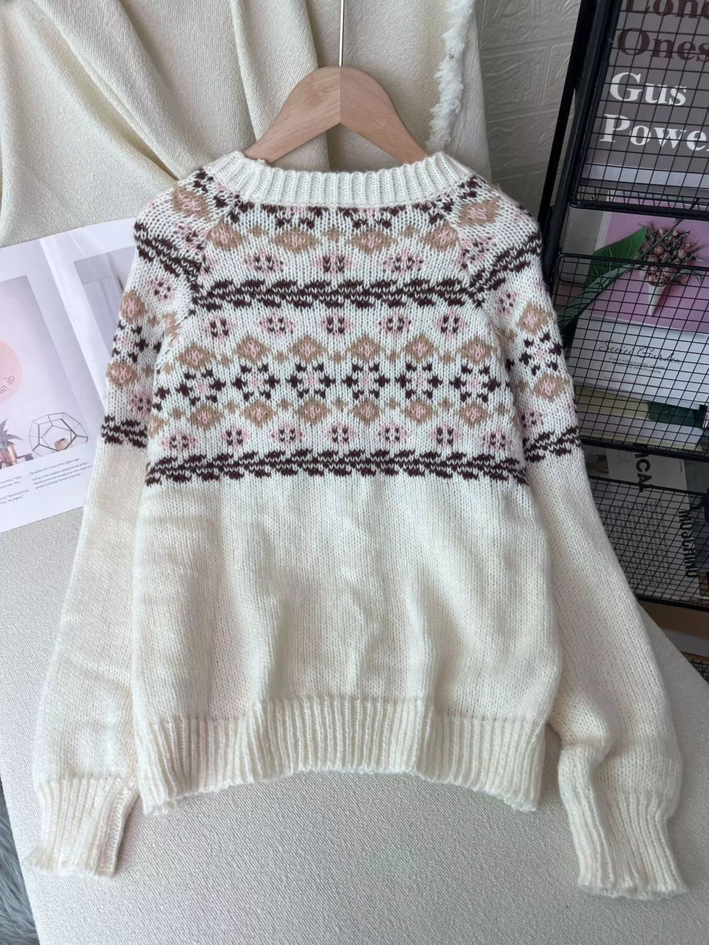 Fair Isle Patterned Round Neck Sweater