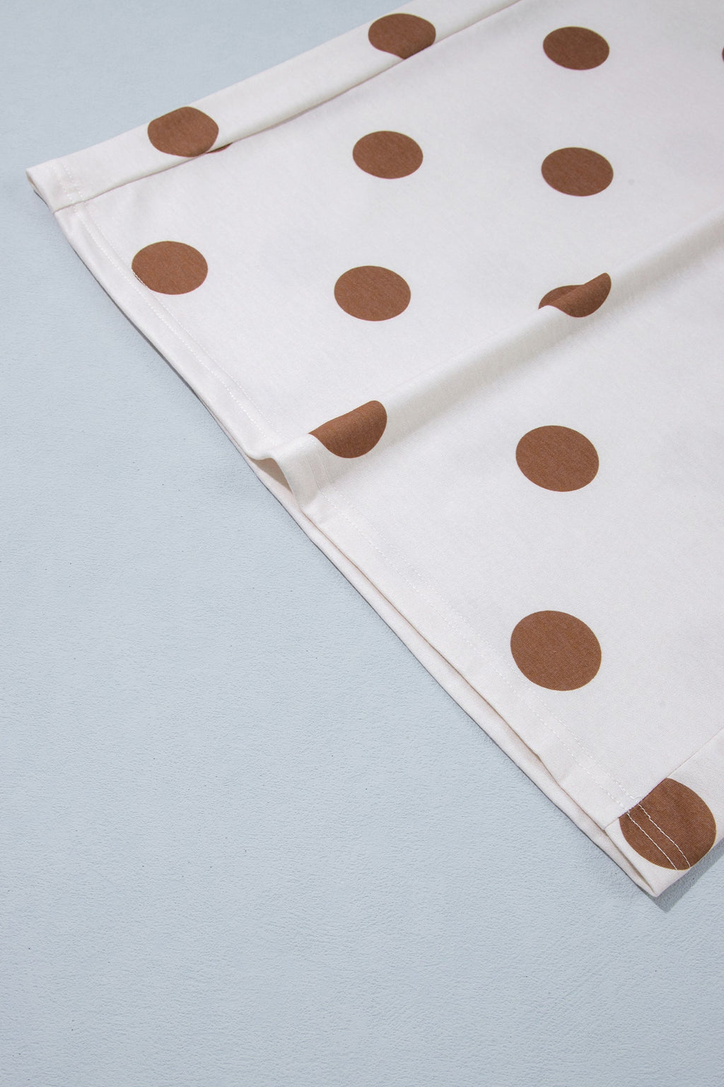 Khaki Polka Dot Elastic Waist Wide Leg Plus Size Pants