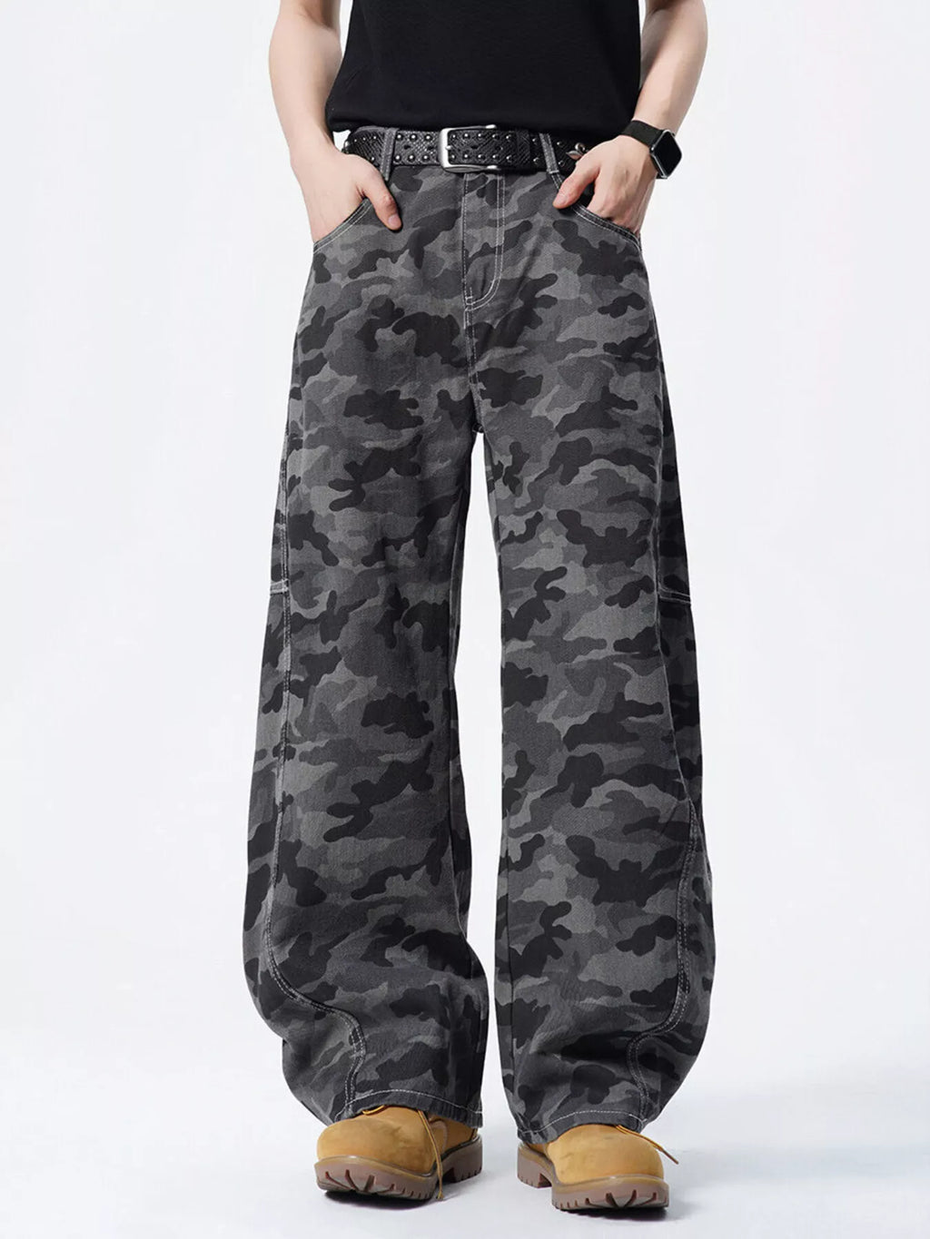 Men's Full Size Loose Fit Camouflage Cargo Pants Plus Size