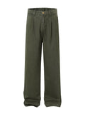 Men's Wide Leg Pants with Elastic Waistband