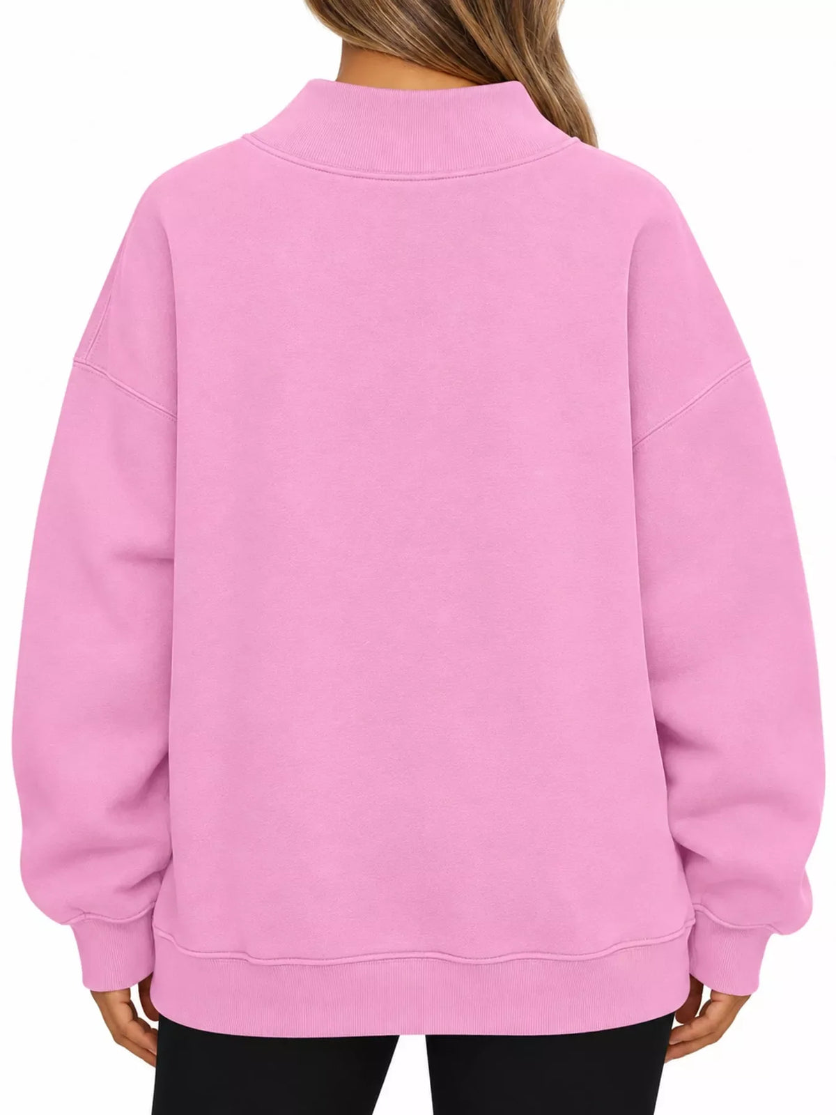Oversized Mock Neck Long Sleeve Sweatshirt