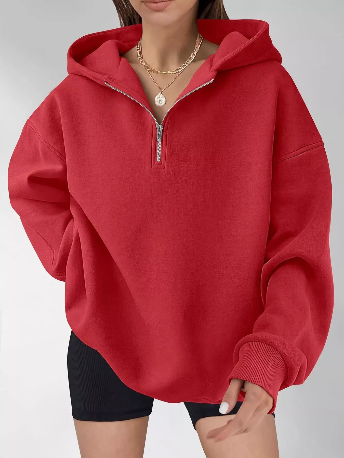 Oversized Quarter-Zip Hoodie