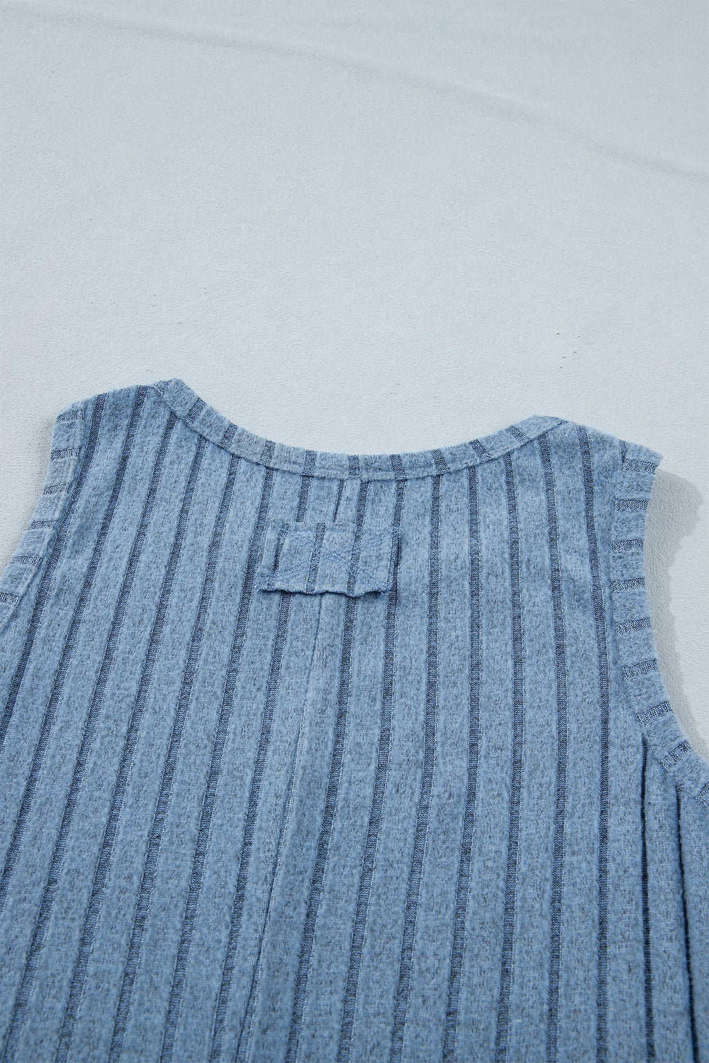 Sky Blue Slim Ribbed Mineral Wash Tank Top