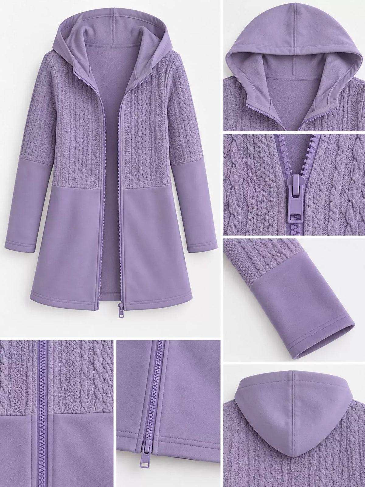 Full Size Hooded Zip-Up Jacket Plus Size