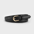 Leather Belt with Golden Buckle